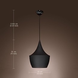 Designer Touch Decorative Pendant Light Retro Vintage Tom Dixon Design Black
