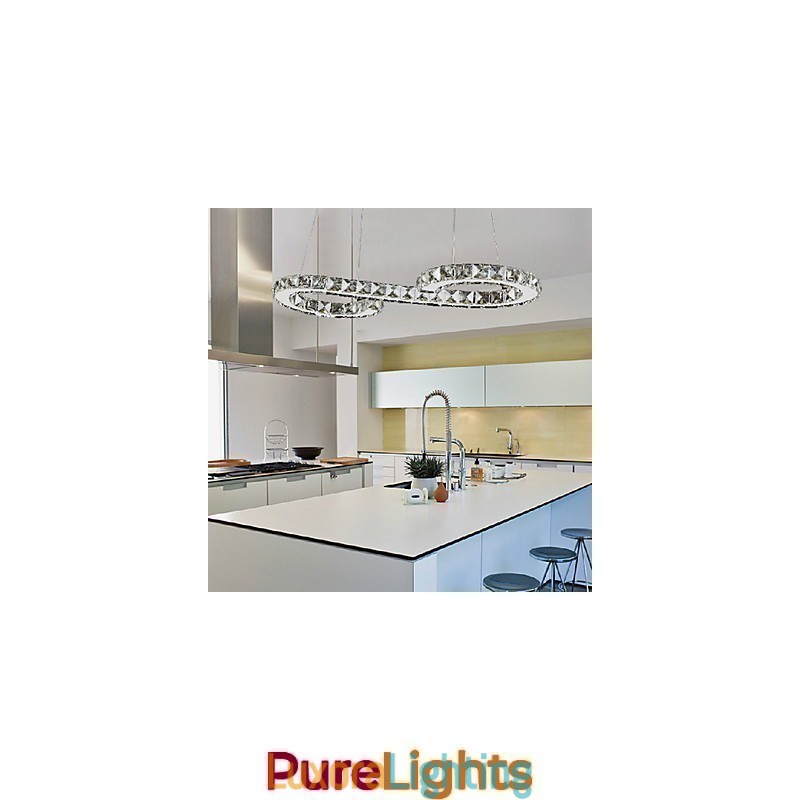 Designer Touch Decorative Modern Contemporary Crystal Chrome Metal Pendant Light