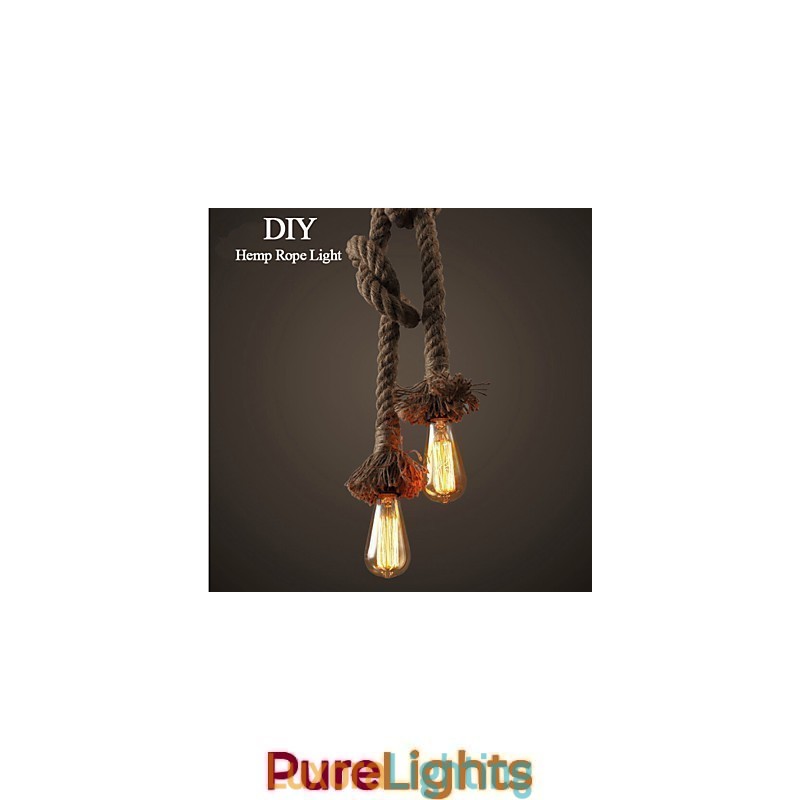 Designer Touch Decorative 1 Light DIY Art Hemp Rope Light Creative Hemp Rope Chandelier