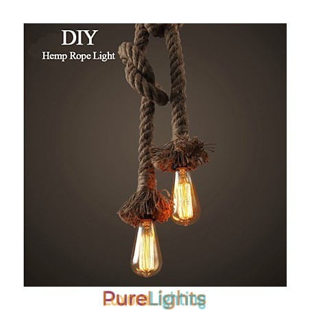 Designer Touch Decorative 1 Light DIY Art Hemp Rope Light Creative Hemp Rope Chandelier