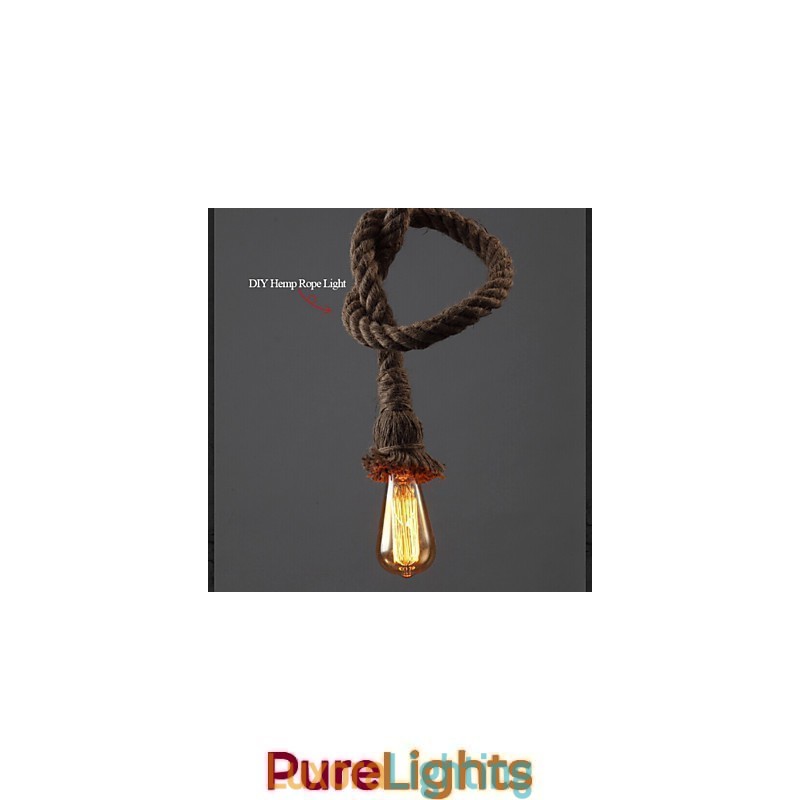 Designer Touch Decorative 1 Light DIY Art Hemp Rope Light Creative Hemp Rope Chandelier