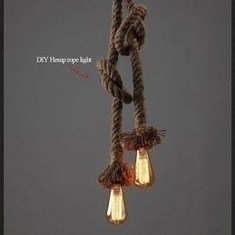 Designer Touch Decorative 1 Light DIY Art Hemp Rope Light Creative Hemp Rope Chandelier