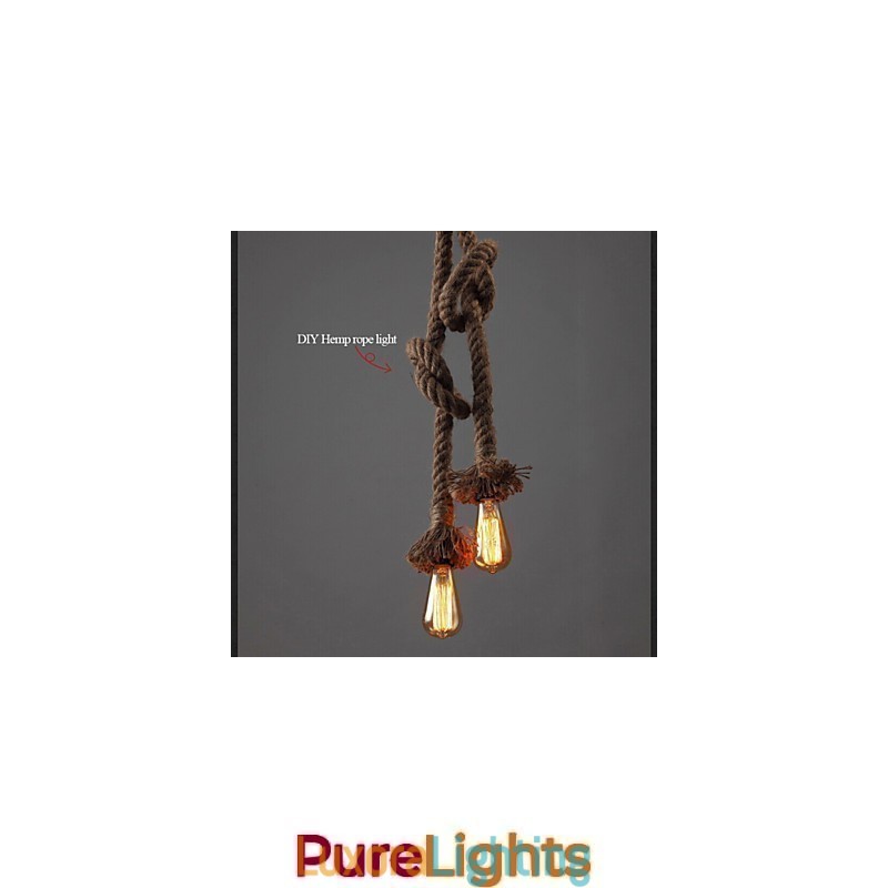 Designer Touch Decorative 1 Light DIY Art Hemp Rope Light Creative Hemp Rope Chandelier