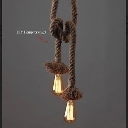 Designer Touch Decorative 1 Light DIY Art Hemp Rope Light Creative Hemp Rope Chandelier