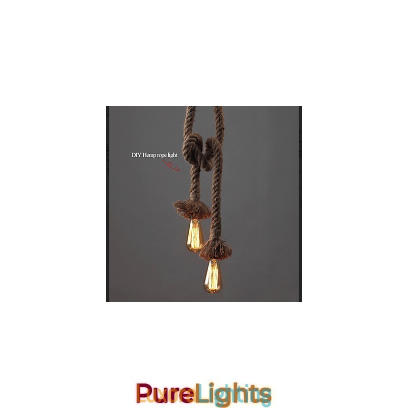 Designer Touch Decorative 1 Light DIY Art Hemp Rope Light Creative Hemp Rope Chandelier