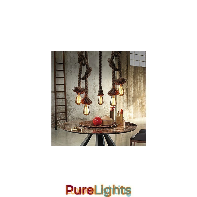 Designer Touch Decorative 1 Light DIY Art Hemp Rope Light Creative Hemp Rope Chandelier