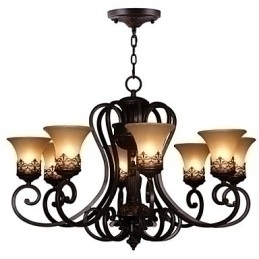Designer Touch Decorative Chandelier Pendant Light 8 Lights Vintage Country Island Metal+Glass