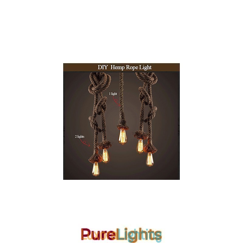 Designer Touch Decorative 1 Light DIY Art Hemp Rope Light Creative Hemp Rope Chandelier