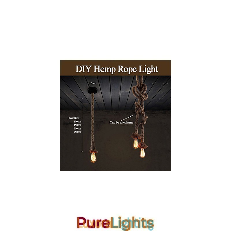 Designer Touch Decorative 1 Light DIY Art Hemp Rope Light Creative Hemp Rope Chandelier