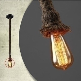 Designer Touch Decorative 1 Light DIY Art Hemp Rope Light Creative Hemp Rope Chandelier