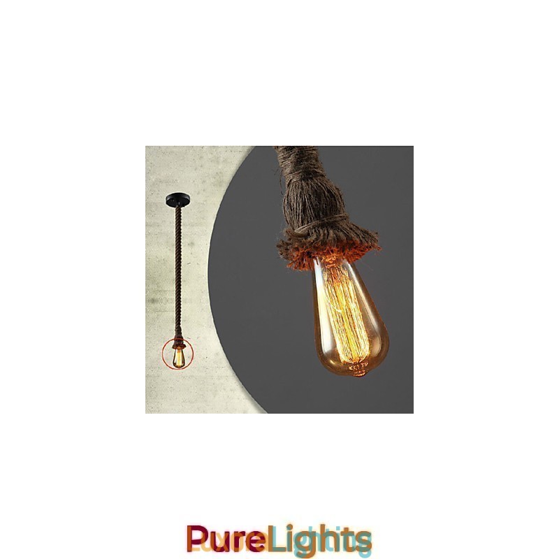 Designer Touch Decorative 1 Light DIY Art Hemp Rope Light Creative Hemp Rope Chandelier