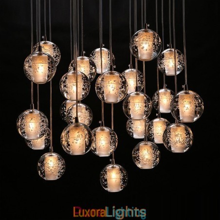 Designer Touch Decorative Creative Engineering Stage Meteorer Crystal Ball Pendant Light