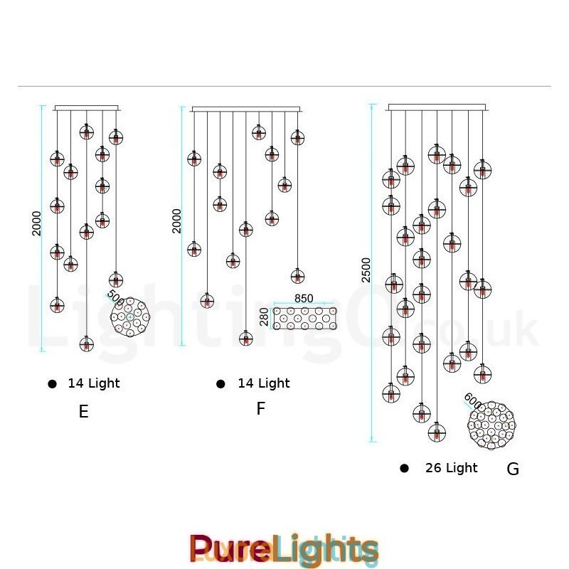 Designer Touch Decorative Creative Engineering Stage Meteorer Crystal Ball Pendant Light