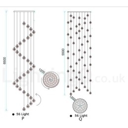 Designer Touch Decorative Creative Engineering Stage Meteorer Crystal Ball Pendant Light