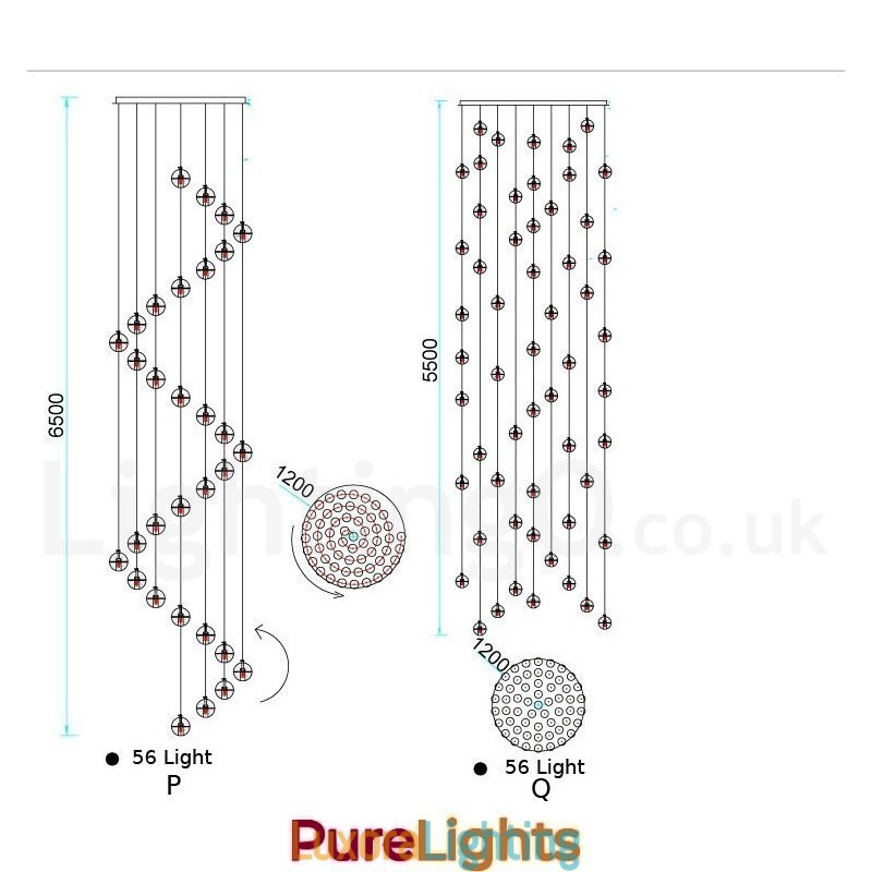 Designer Touch Decorative Creative Engineering Stage Meteorer Crystal Ball Pendant Light