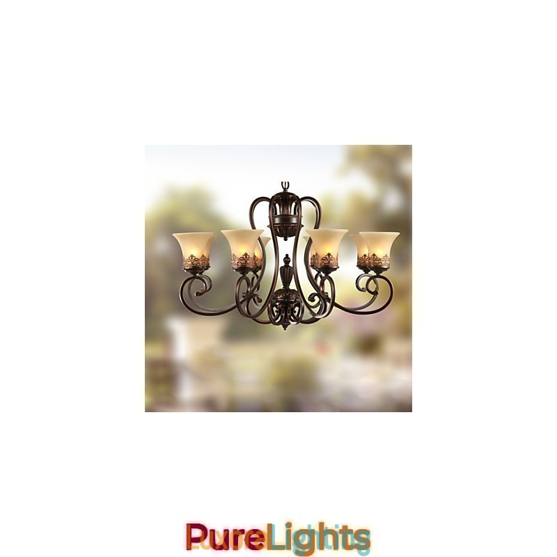 Designer Touch Decorative Chandelier Pendant Light 8 Lights Vintage Country Island Metal+Glass