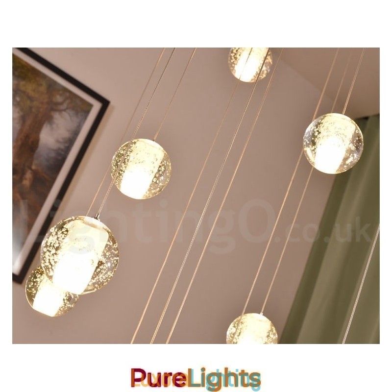 Designer Touch Decorative Creative Engineering Stage Meteorer Crystal Ball Pendant Light