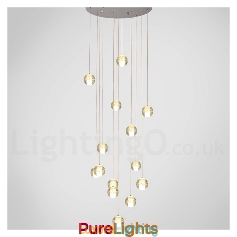 Designer Touch Decorative Creative Engineering Stage Meteorer Crystal Ball Pendant Light