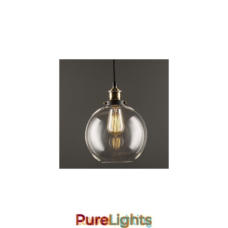 Designer Touch Decorative Industrial Factory Pendant Lamp Antique Brass One Light Fixture Glass Shade Cafe Pendant Light