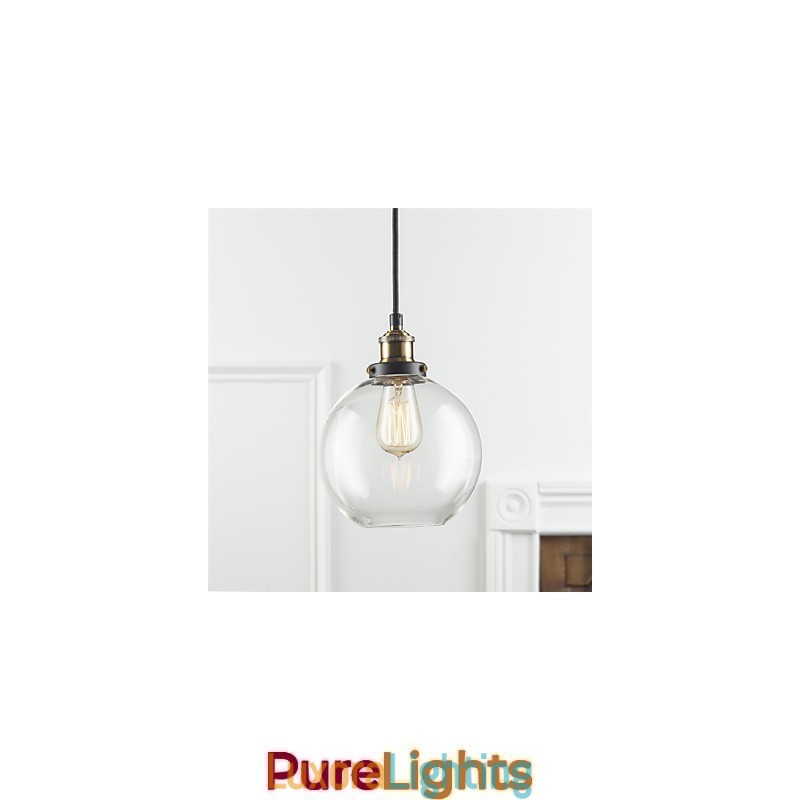 Designer Touch Decorative Industrial Factory Pendant Lamp Antique Brass One Light Fixture Glass Shade Cafe Pendant Light