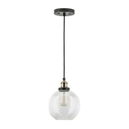 Designer Touch Decorative Industrial Factory Pendant Lamp Antique Brass One Light Fixture Glass Shade Cafe Pendant Light