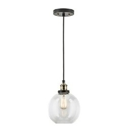Designer Touch Decorative Industrial Factory Pendant Lamp Antique Brass One Light Fixture Glass Shade Cafe Pendant Light