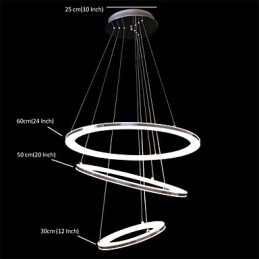 Designer Touch Decorative Modern Pendant Light 3 Rings Pendant Lamp Acrylic