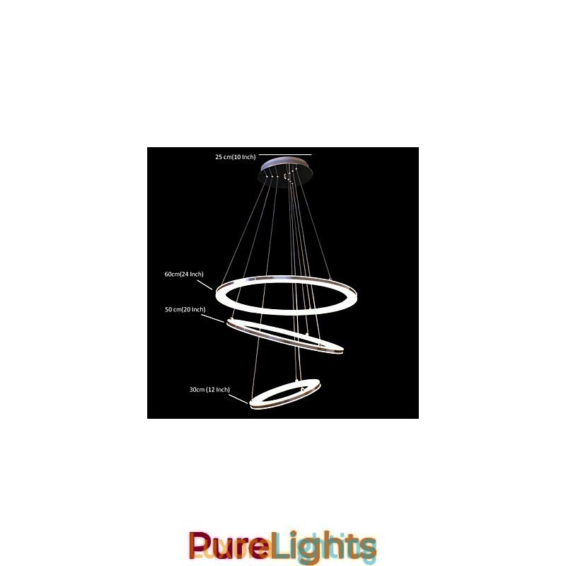 Designer Touch Decorative Modern Pendant Light 3 Rings Pendant Lamp Acrylic