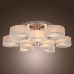 Designer Touch Decorative Modern Contemporary Chrome Metal Chandelier Flush Mount
