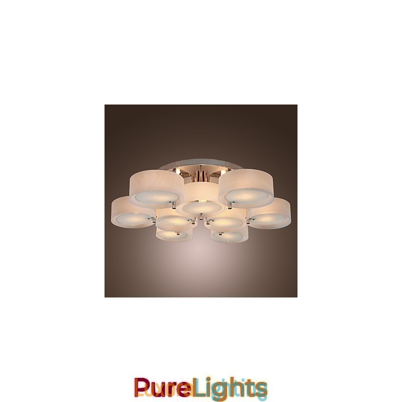 Designer Touch Decorative Modern Contemporary Chrome Metal Chandelier Flush Mount