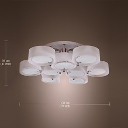 Designer Touch Decorative Modern Contemporary Chrome Metal Chandelier Flush Mount