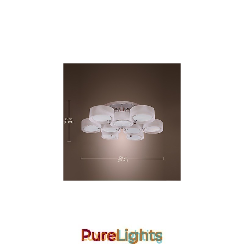 Designer Touch Decorative Modern Contemporary Chrome Metal Chandelier Flush Mount