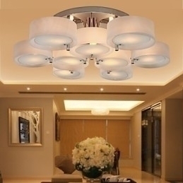 Designer Touch Decorative Modern Contemporary Chrome Metal Chandelier Flush Mount