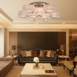 Designer Touch Decorative Modern Contemporary Chrome Metal Chandelier Flush Mount