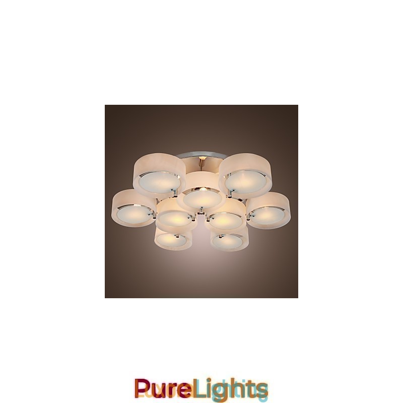 Designer Touch Decorative Modern Contemporary Chrome Metal Chandelier Flush Mount