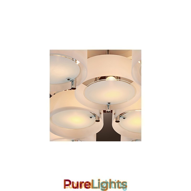 Designer Touch Decorative Modern Contemporary Chrome Metal Chandelier Flush Mount