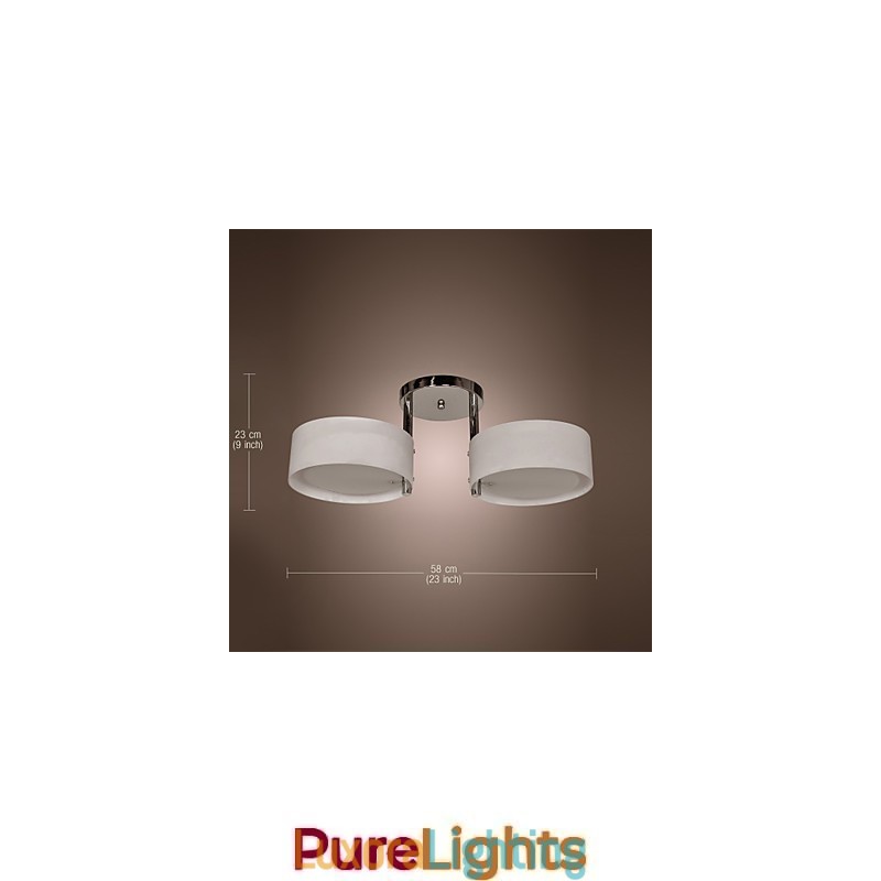 Designer Touch Decorative Modern Contemporary Chrome Metal Chandelier Flush Mount