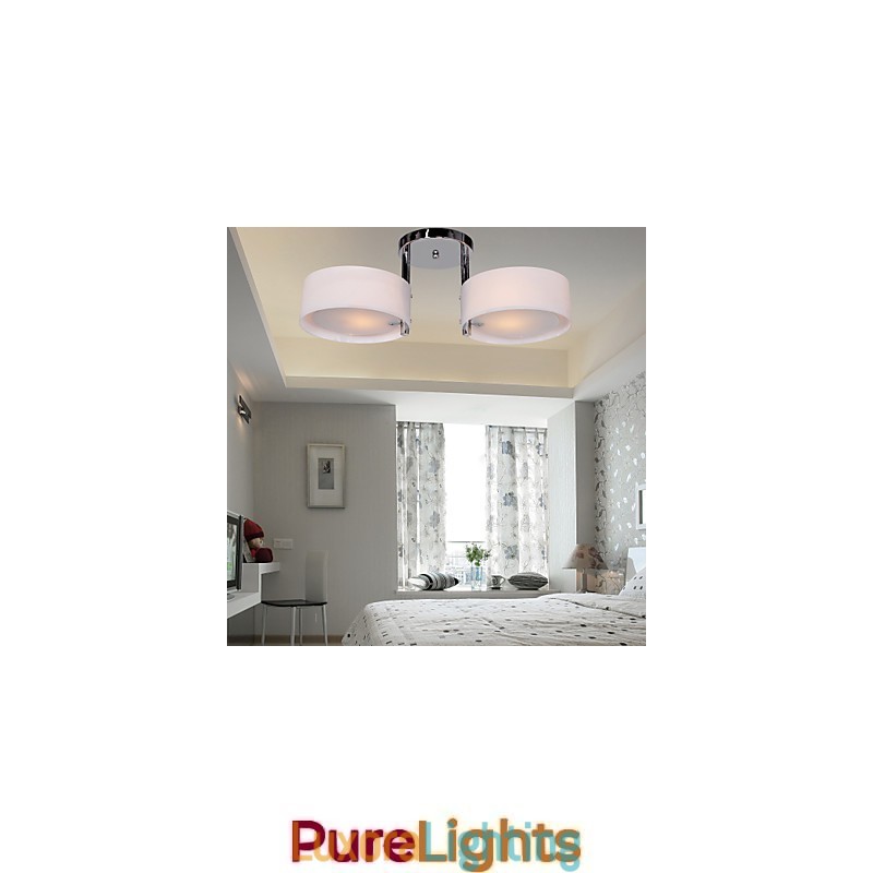 Designer Touch Decorative Modern Contemporary Chrome Metal Chandelier Flush Mount