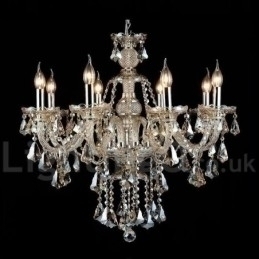 Designer Touch Decorative Retro Cognac Color K9 Crystal Modern Chandelier with 8 Lights