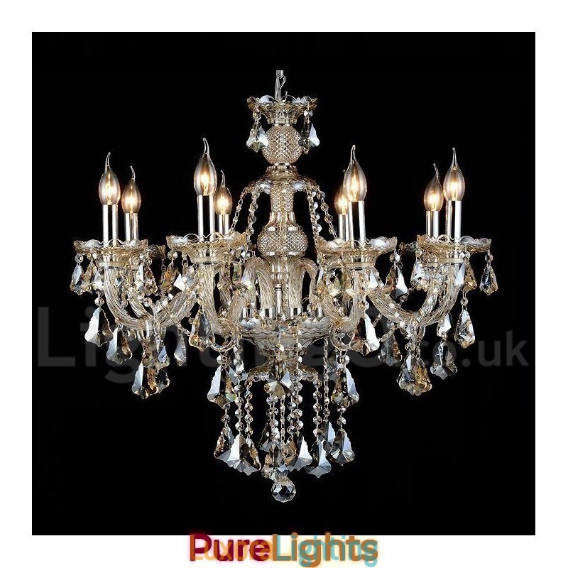 Designer Touch Decorative Retro Cognac Color K9 Crystal Modern Chandelier with 8 Lights
