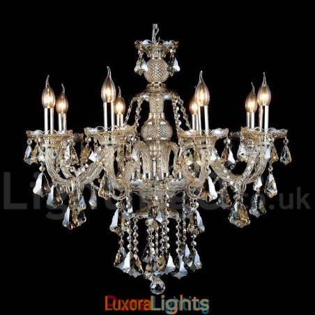 Designer Touch Decorative Retro Cognac Color K9 Crystal Modern Chandelier with 8 Lights
