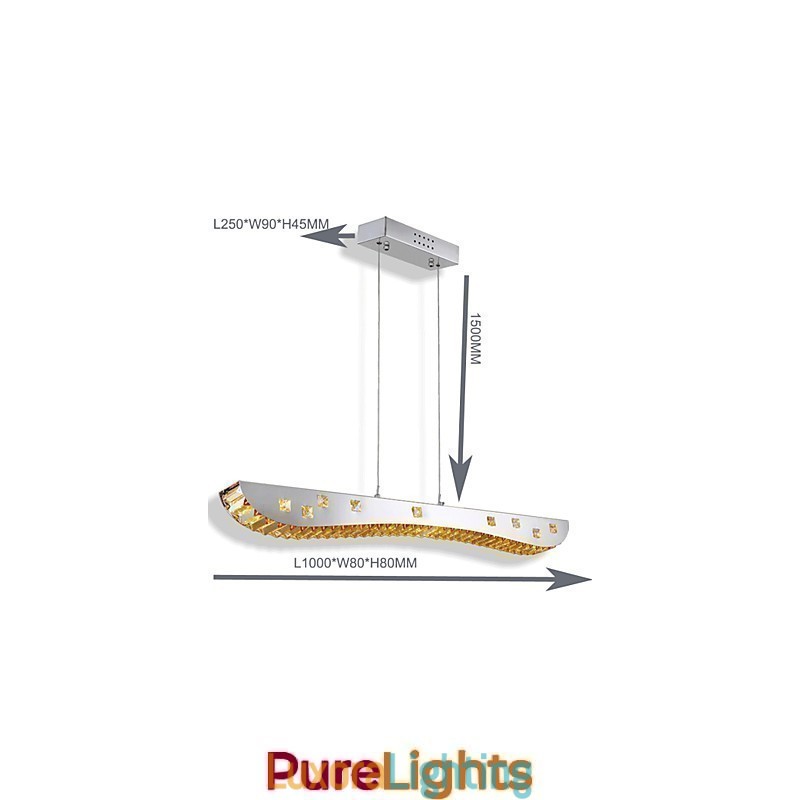 Designer Touch Decorative Crystal Pendant Light Chrome Metal Pendant Light Amber or Clear Crystal