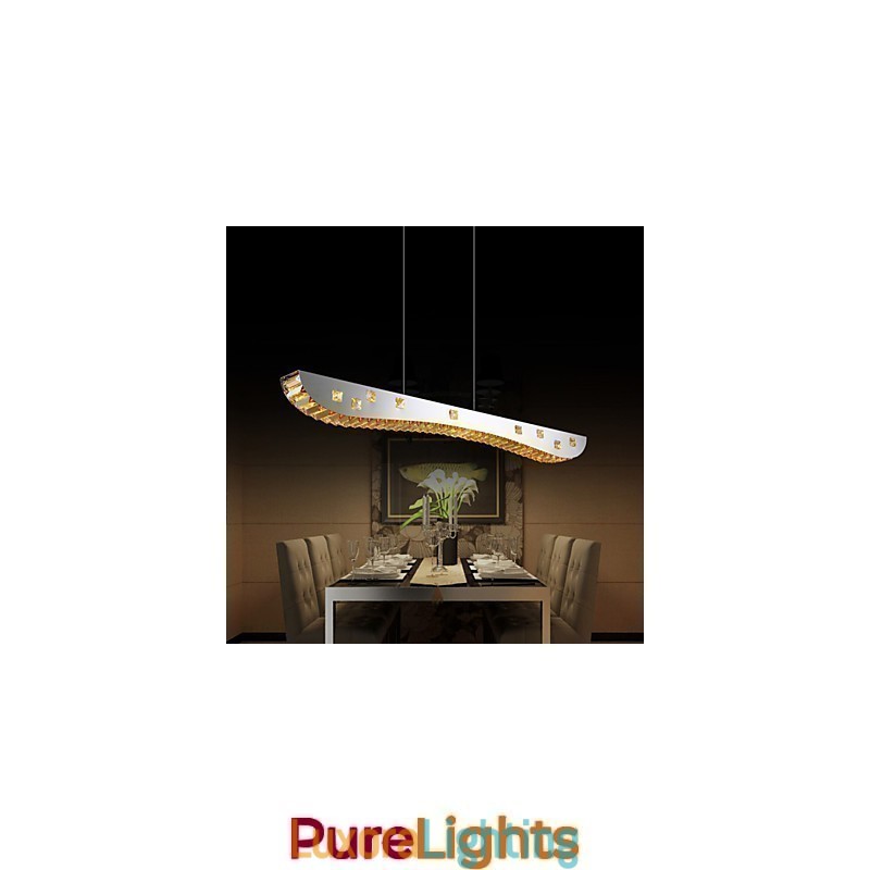 Designer Touch Decorative Crystal Pendant Light Chrome Metal Pendant Light Amber or Clear Crystal