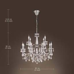 Designer Touch Decorative Chandelier Crystal Modern 2 Tiers Living 12 Lights