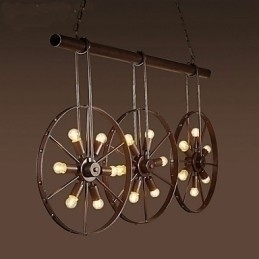 Designer Touch Decorative Iron wheel Retro Cafe Chandelier Chandelier