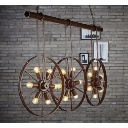 Designer Touch Decorative Iron wheel Retro Cafe Chandelier Chandelier