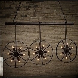 Designer Touch Decorative Iron wheel Retro Cafe Chandelier Chandelier