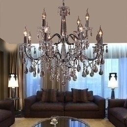 Designer Touch Decorative Chandelier Crystal Modern 2 Tiers Living 12 Lights