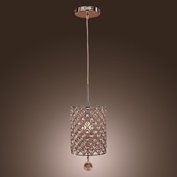 Designer Touch Decorative Crystal Drop Pendant Light in Cylinder Style