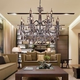 Designer Touch Decorative Chandelier Crystal Modern 2 Tiers Living 12 Lights